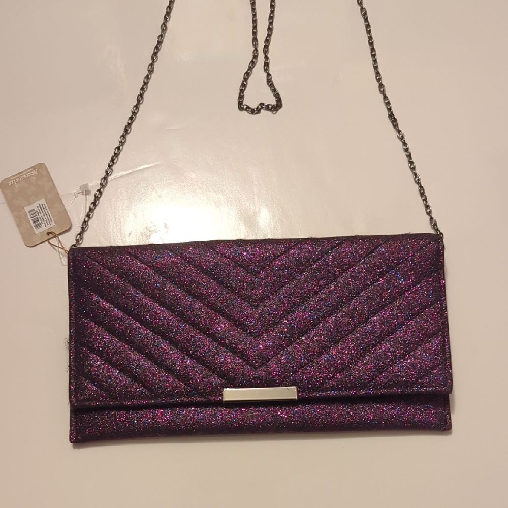 Nwt Elegant Purple Glitter Clutch